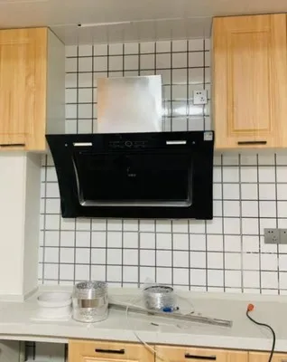 Dual-motor Range Hood Side Suction Automatic Cleaning Range Hood Kitchen Somatosensory Control Large-screen Digital Display