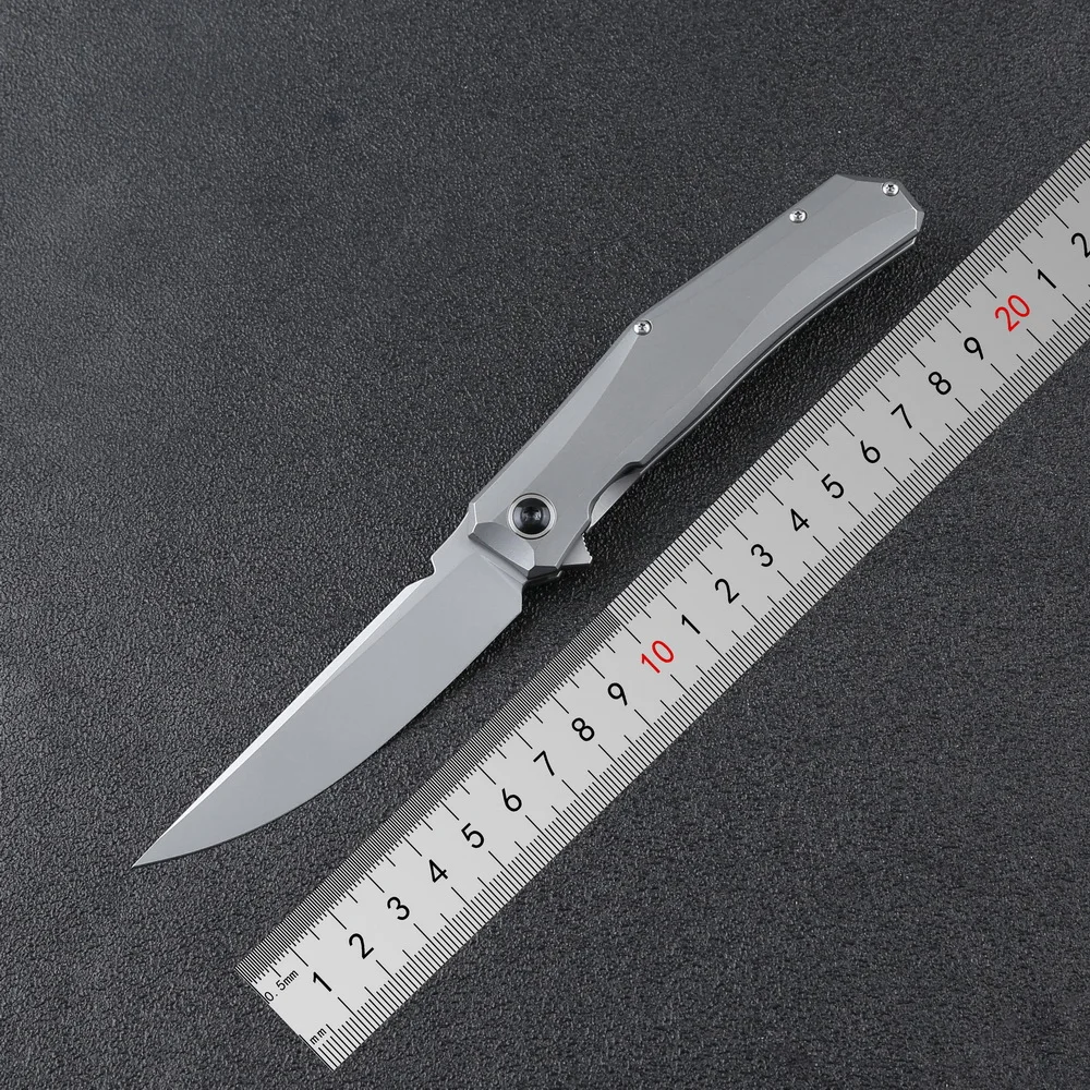 

Green Thorn Ｍini Persian Flipper Folding Knife D2 Blade Titanium Alloy Handle Camping Outdoor Fruit Practical EDC Tools