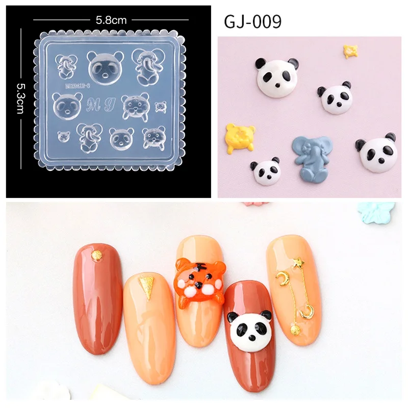 GJ009 Силиконовые шаблоны DIY 3D украшения для ногтей горный хрусталь 3D дизайн ногтей силиконовая форма листья цветок ромашка шаблон для ногтей форма - Цвет: GJ009