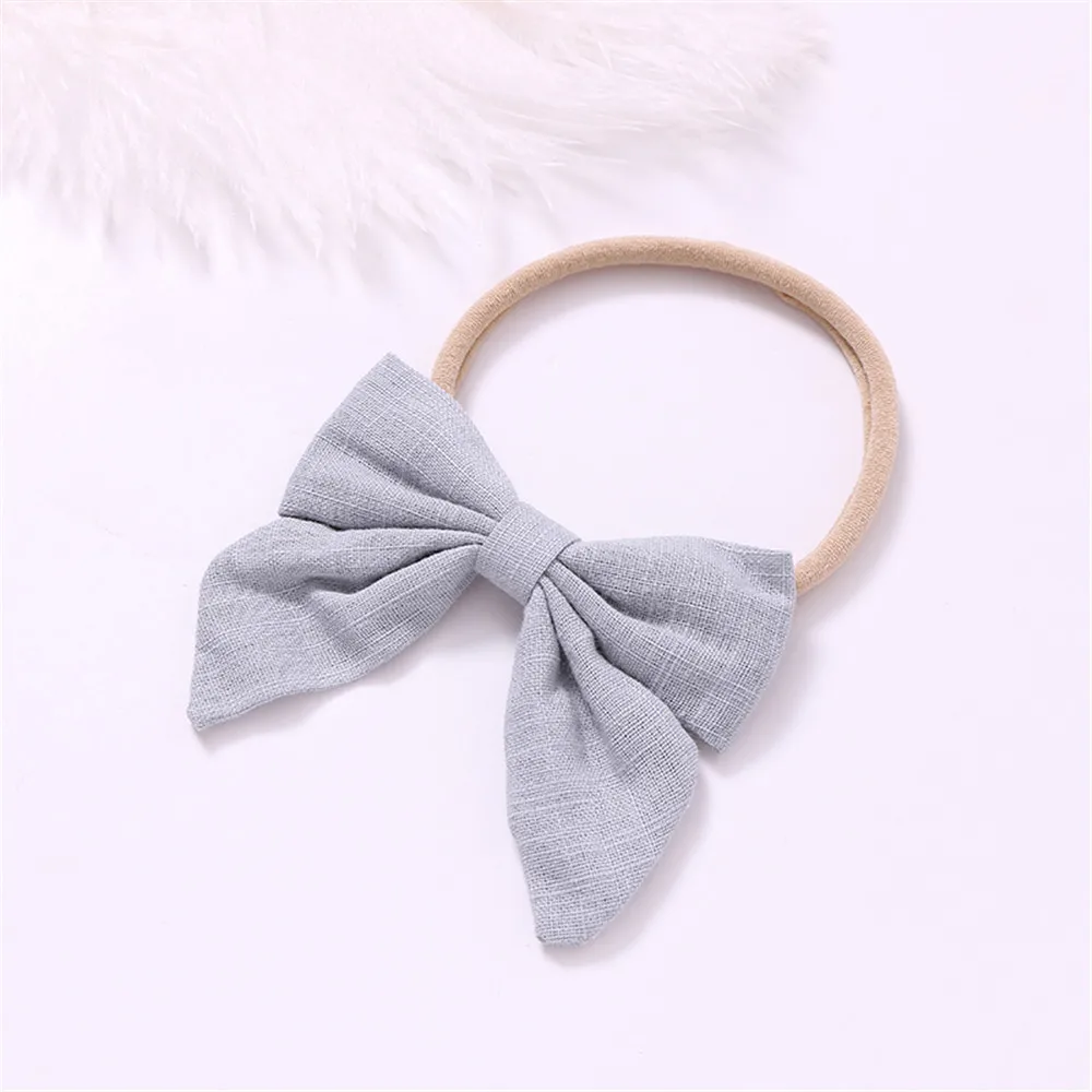 12pcs/lot Big Bow Headbands Solid Hair Bands 12 colors Big bow Barrettes For Kids Hair Accessories Bowknot kids Headwear