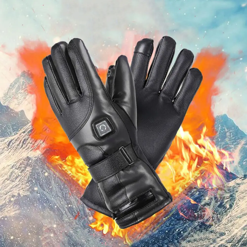 Rechargeable Adjustable Winter Electric Heated Outdoor Warm Five Fingers Gloves