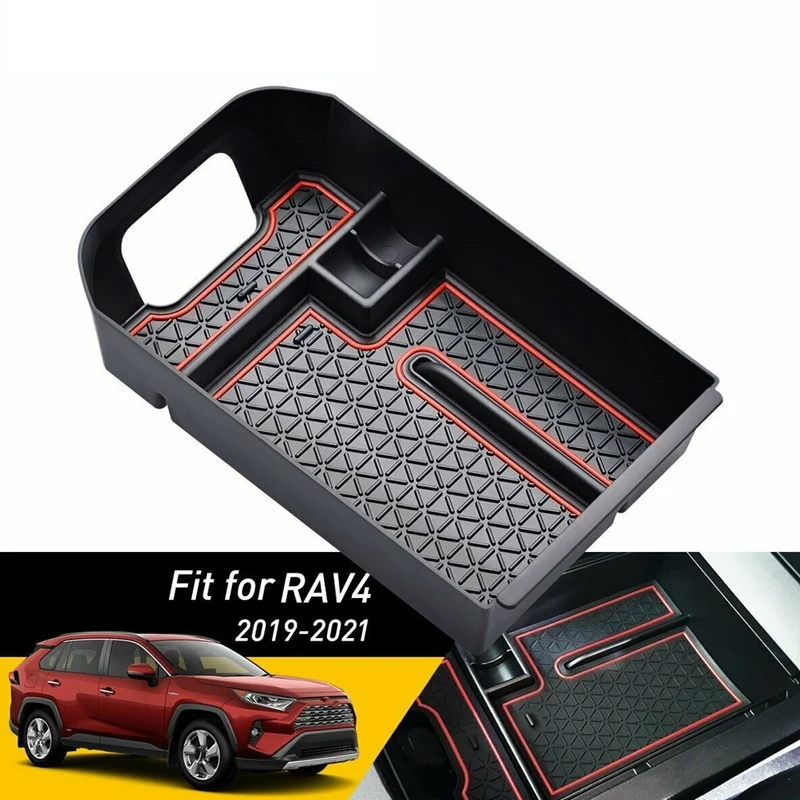 For Toyota Rav4 Accessories Center Console Organizer Tray Armrest Box