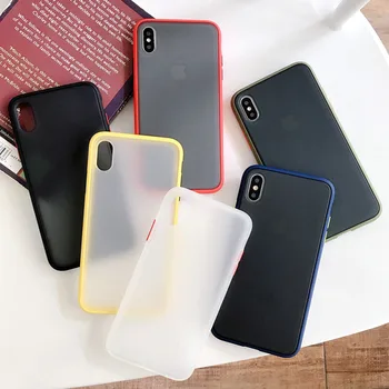 

For iPhone 11 Pro X XR XS Max 7 8 Plus Mobile Shell Deluxe Contrast Frame Scrub Hard PC Case for iPhone 11 6 6S plus phone Case