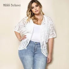 Весна и лето стиль Европа и Америка платье большого размера рубашка с коротким рукавом Кружевное короткое пальто Топы