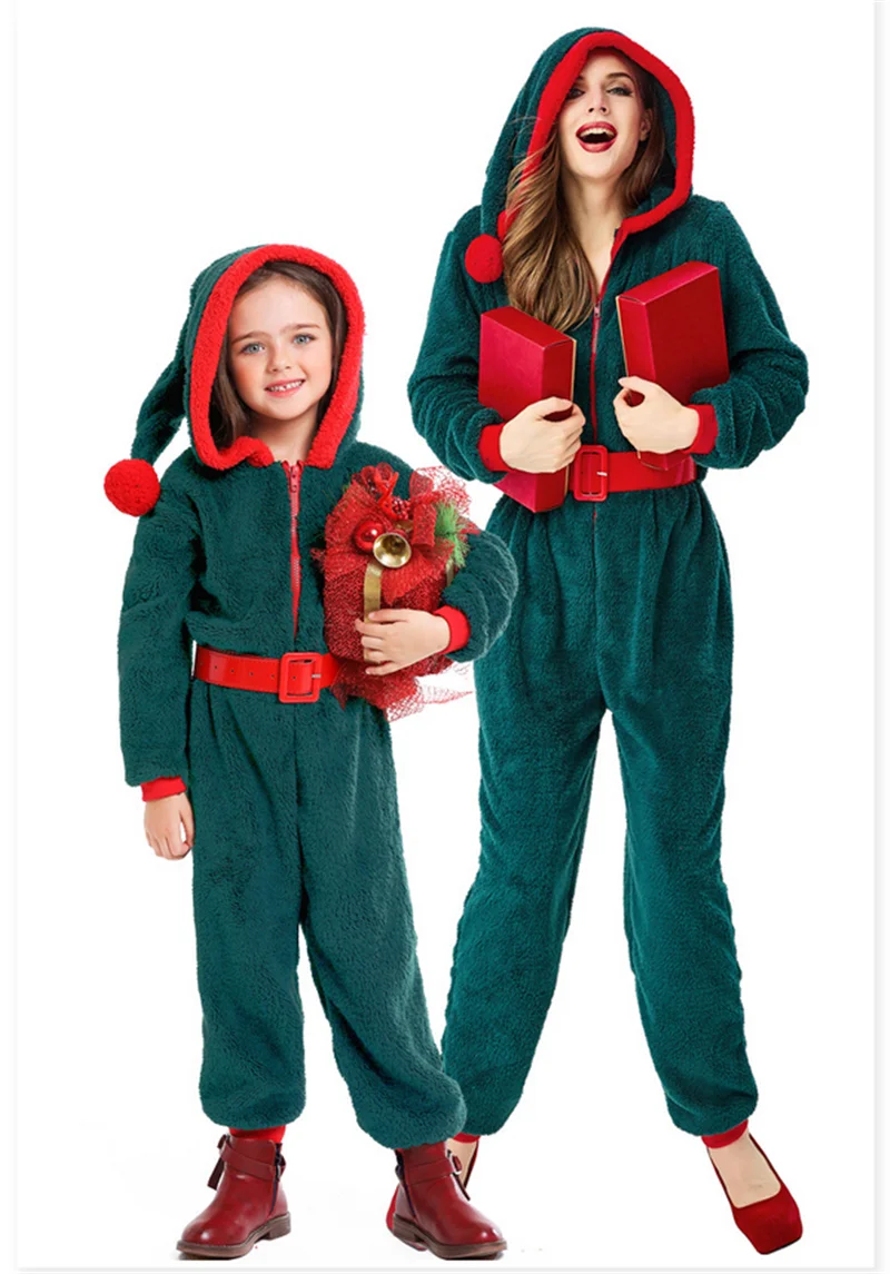 Рождественская милая зеленая Рождественская елка для костюма, маскарадный костюм для родителей и детей, маскарадный комбинезон
