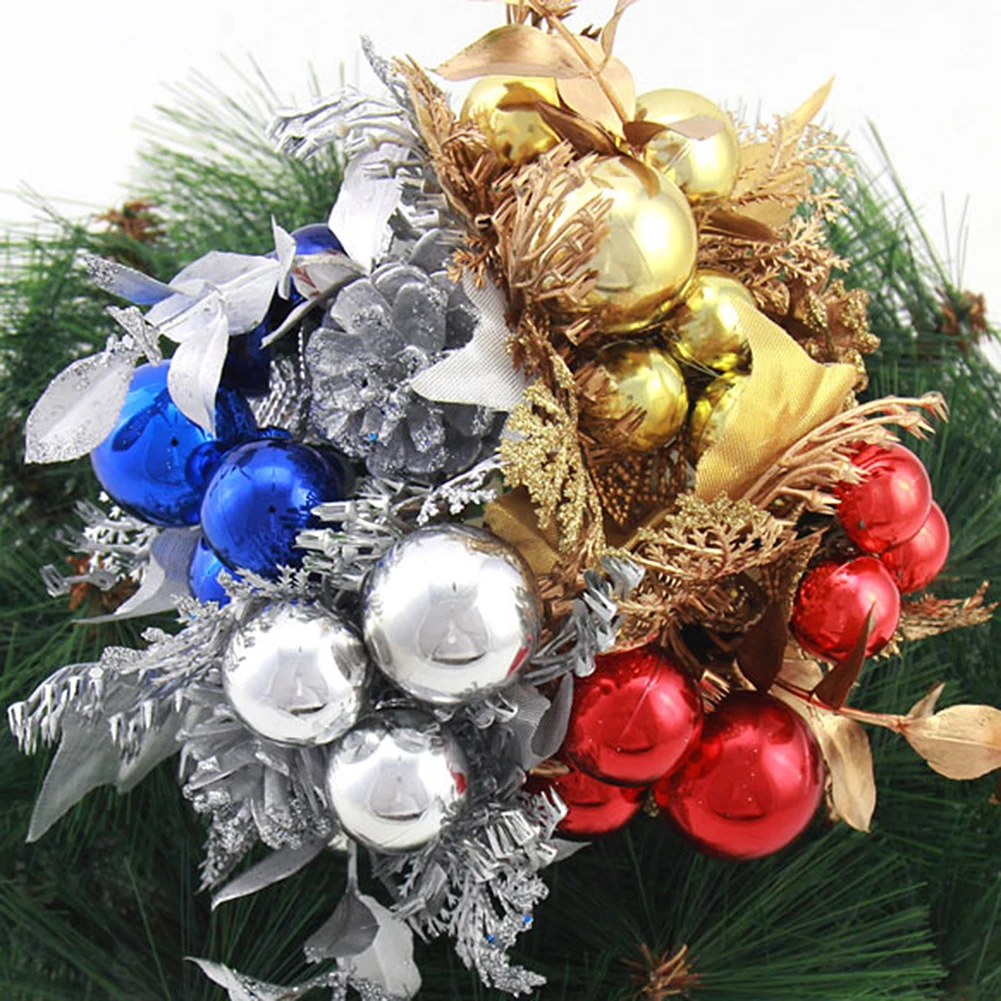 

Mini Artificial Pine Cone Auspicious Fruits Branch For DIY Xmas Party Christmas Tree Ornaments Pine Cone Branches Decoration