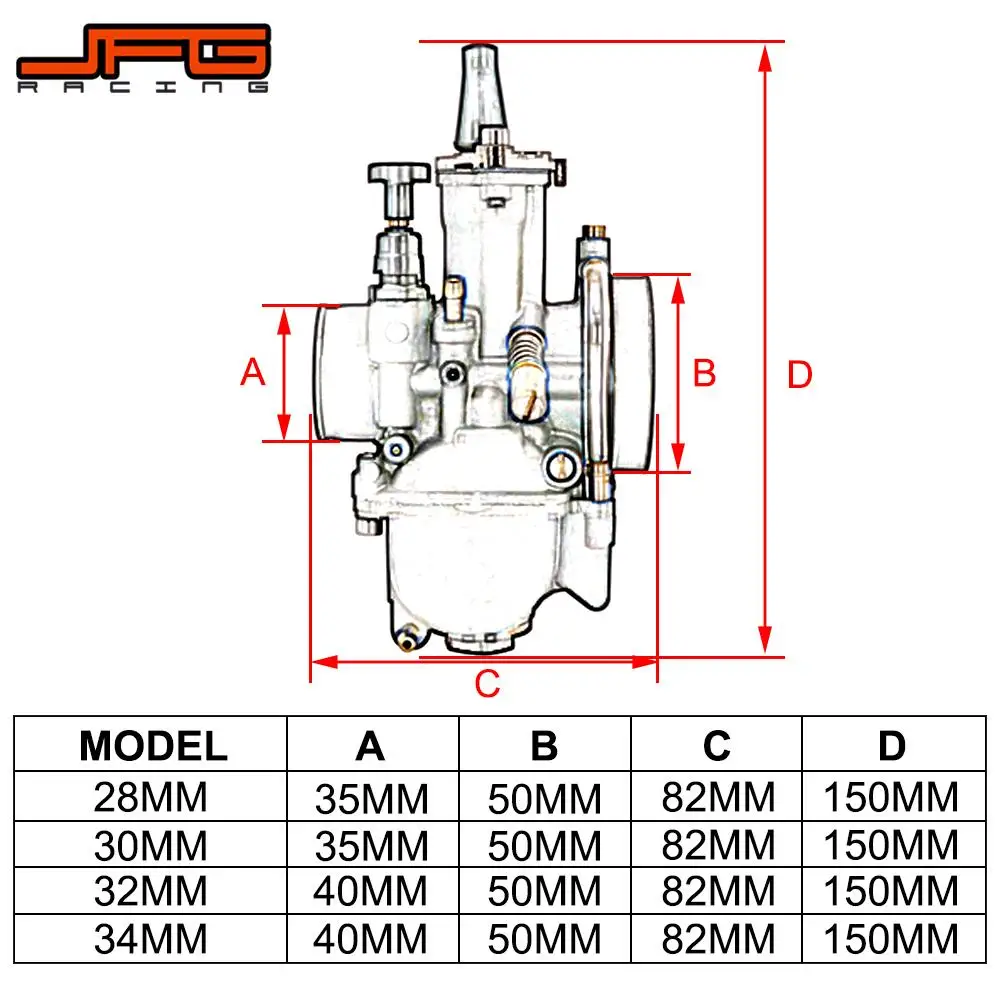 Мотоцикл для PWK 28 мм 30 мм 32 мм 34 мм карбюратор для Koso Keihin Mikuni YAMAHA HONDA SUZUKI Скутер ATV Quad