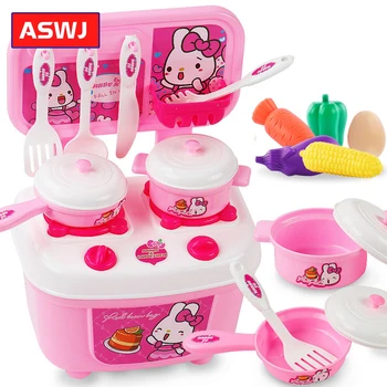 

Girl Toy Role Play Kitchen furniture Mini Kitchen House Cook Pretend Chief Children Girl Toys Classic Christmas Holiday Gifts