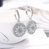 Solid 925 Sterling Silver Big Round Dreamcatcher Zircon Crystal Clip Earring For Women Birthday Gifts Jewelry ► Photo 3/5