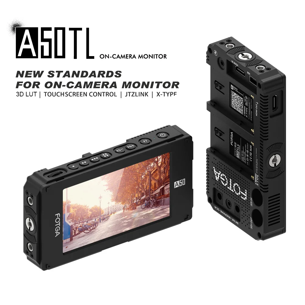 

FOTGA A50TL 5" FHD IPS Video On-camera Field Monitor Input/Output Dual NP-F Battery Plate for 5D III IV A7 A7R A7S II III GH5