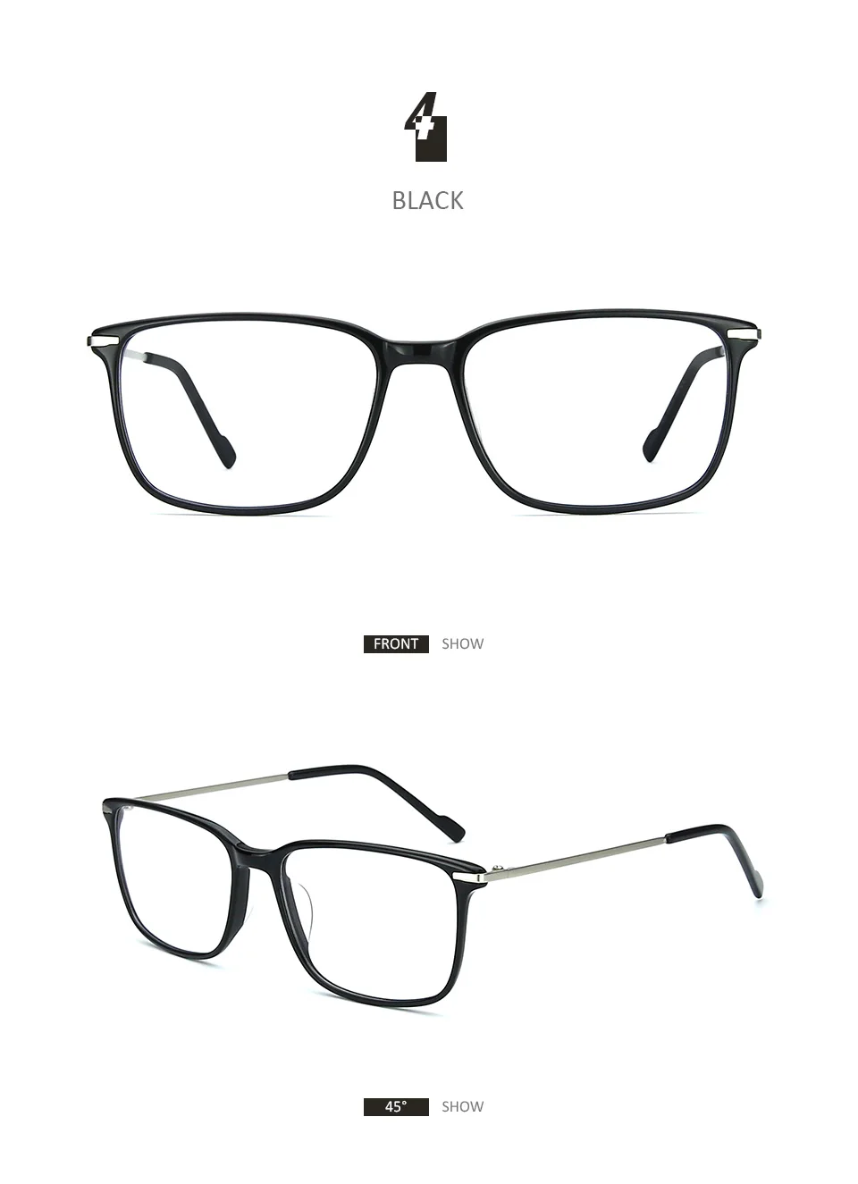 BLUEMOKY Square Glasses Frame Men Optical Myopia Glasses Frame Fashion Eyeglasses Transparent Clear Lens Glasses Eyewear