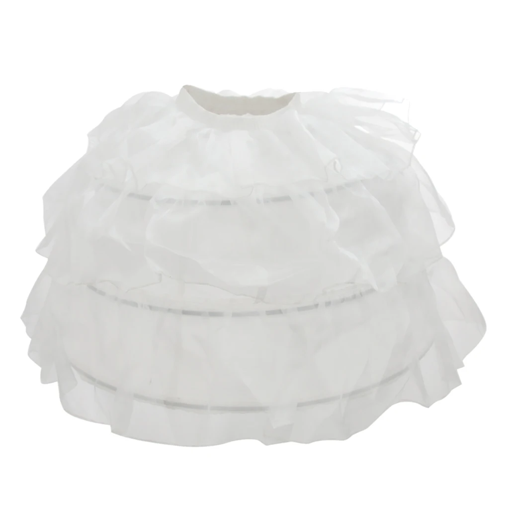 Women's 3 Hoop Wedding Ball Gown Bone Dress Crinoline Petticoat Adjustable