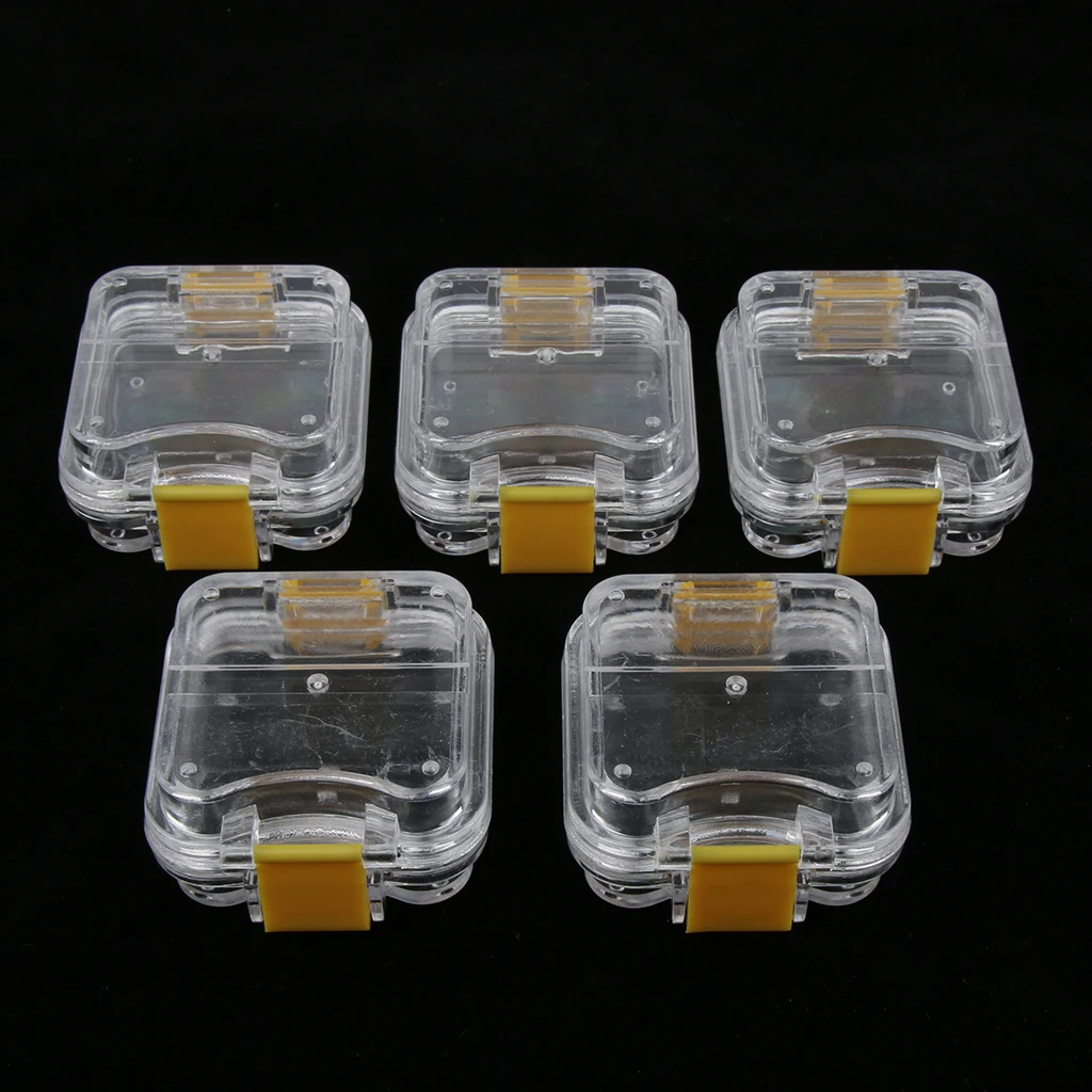 5Pcs Portable Travel Mouth Guard Case, Orthodontics Retainer Box Storage Containers- Safe Leakproof Clear Plastic Denture Box