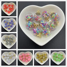 5 шт/лот 16 мм Стеклянные Мини-флаконы со звездами блестки Подвески бусины для самостоятельного изготовления ювелирных изделий серьги амулеты