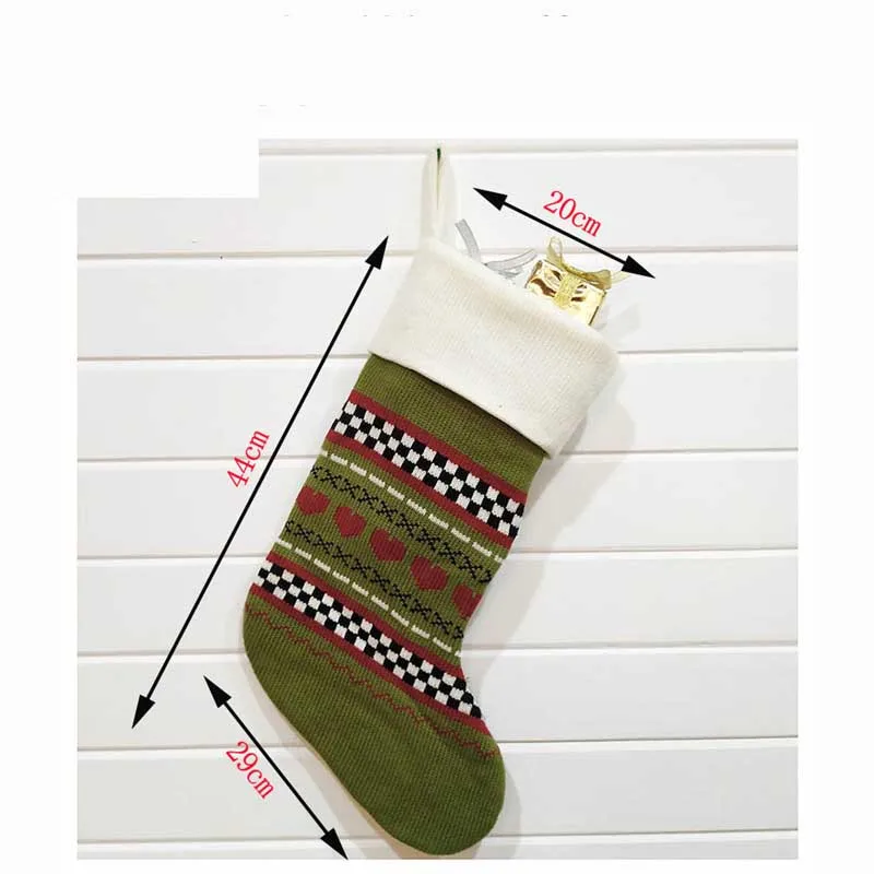 1/2 шт носки с принтом оленя и снежинки Подарочный пакет рождественские носки с подвеской украшения Рождественские украшения для дома Вечерние - Цвет: 1PCs 44x29x20cm