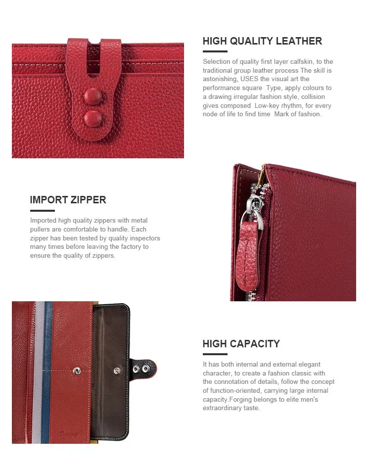 cossroll New Leather Women Wallets Long Style Multi-functional Wallet Purse Color Patchwork Leather Female Clutch Card Holder re