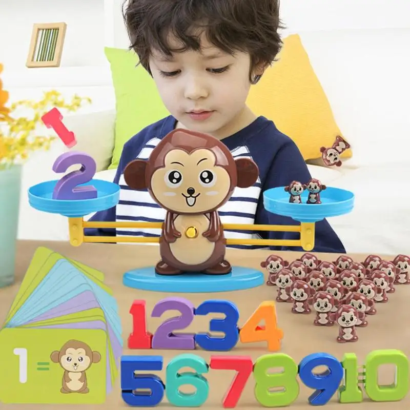 Обезьяна номер матч Математика балансировки весы для раннего развития игрушки