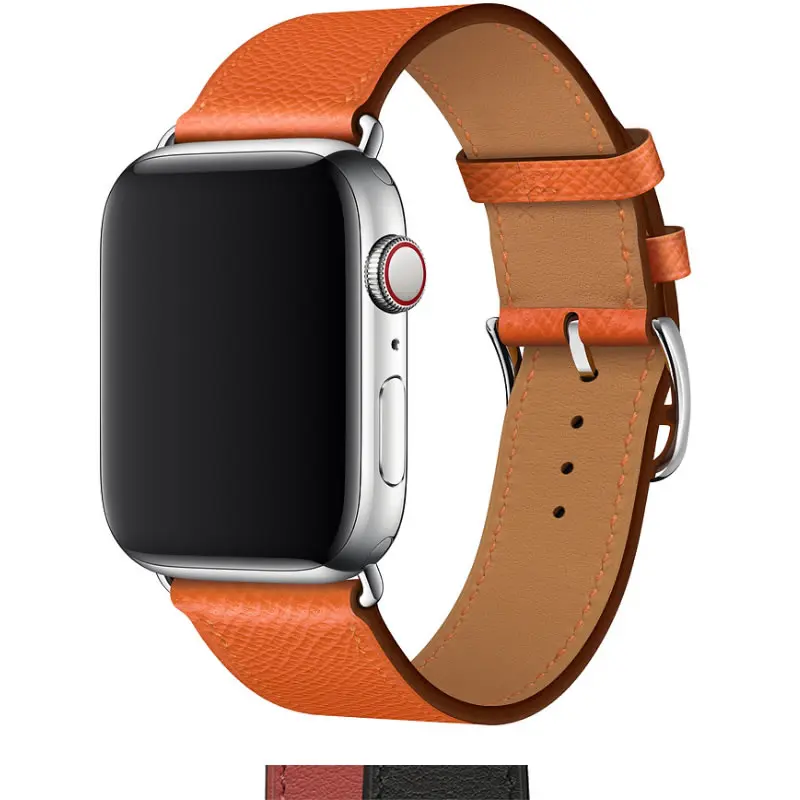 Новейшая модель; Noir/Brique/étain наручных часов iwatch, Swift Tour из кожи для apple watch 1 2 3 4 натуральная кожа часы ремешок для наручных часов - Цвет ремешка: Orange