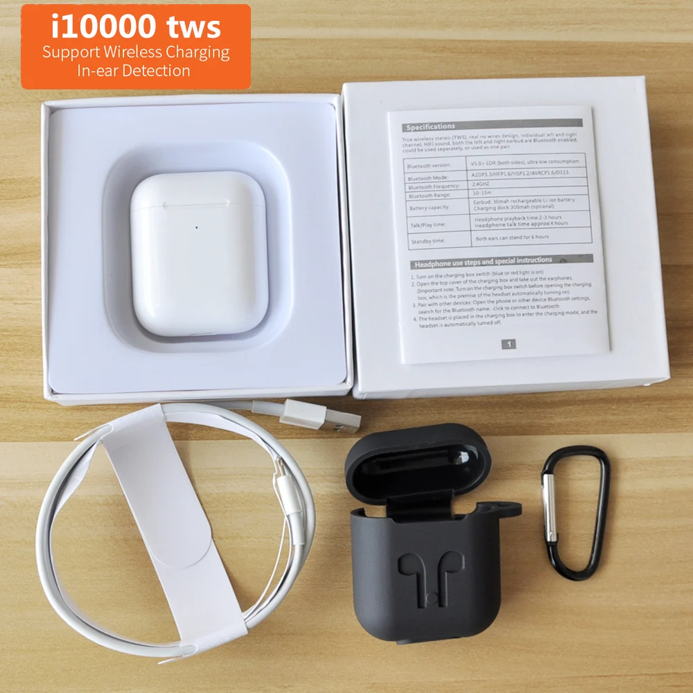 Add black kit Обновленный i10000 TWS i60 TWS Реплика 1:1 4 часа воспроизведения беспроводные Bluetooth наушники 5D супер бас наушники pk i500 i800 i200 - Цвет: Add black kit
