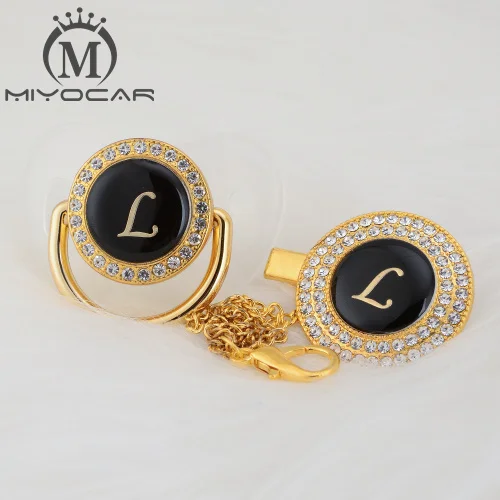 Шикарный уникальный дизайн имя инициалы буквенные L красивый BLING соска и соска клип BPA бесплатно пустышка bling уникальный дизайн LL - Цвет: LG-1  0-6M
