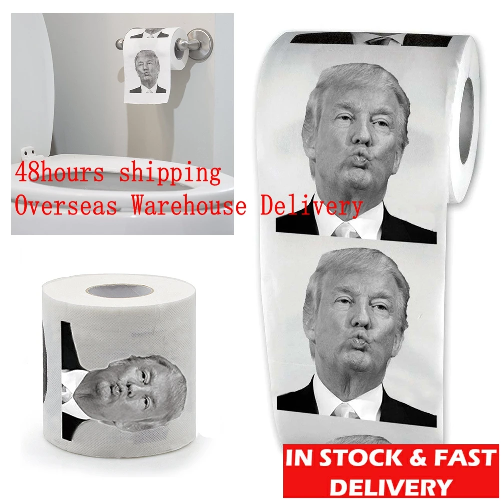 

5pcs Hot New President Donald Trump Toilet Paper Roll Prank Gag Joke Funny Gift Trump Bathroom Kitchen Prank Paper Dropship
