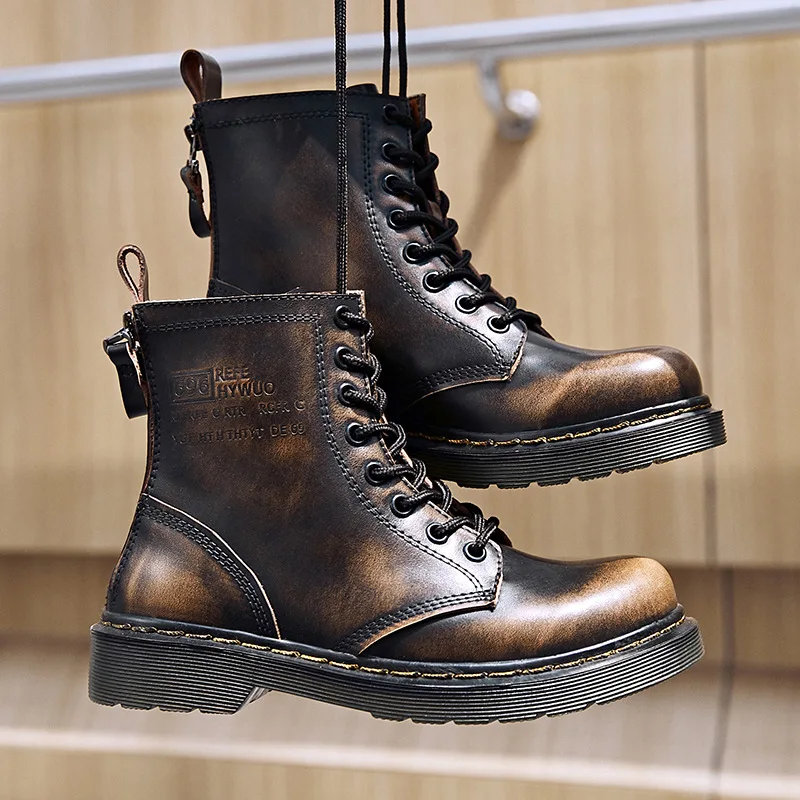 

Women's Zip Genuine Leather Short Martins Boots Casual Boots High Leather Boots Trend Wild Martin Boots Female Leather 2019 New