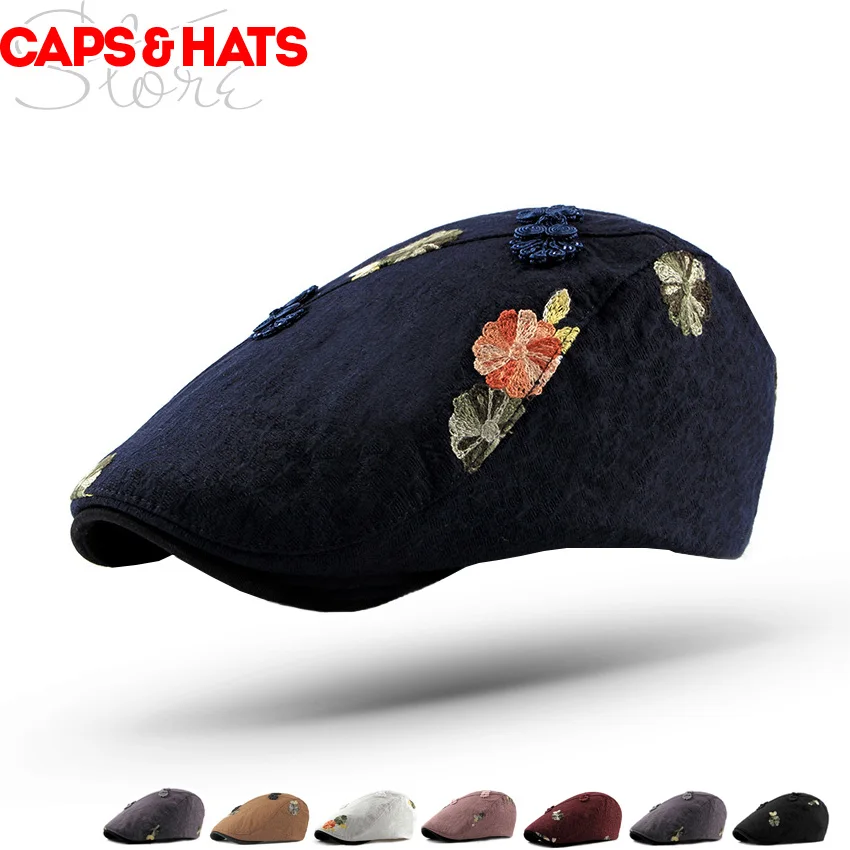 Открытый Национальный стиль женский берет Dziecko корейская мода цветок Bere Chapeau Femme британский стиль Cappelli малярная шляпа