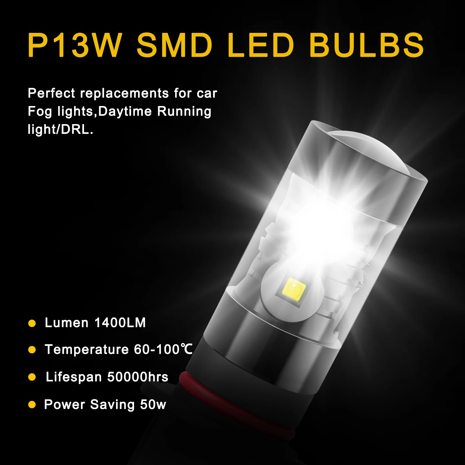 2 шт. 1400LM H27 светодиодный фонарь 880 881 P13W светодиодный PSX26W 6000K 12V 24V Белый Автомобильный противотуманный фонарь для вождения DRL дневные ходовые огни авто