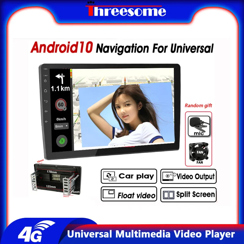 

9" Android 10 4G+Wifi 8 core Universal Car Radio Universal Multimedia Video Player DSP Navigation For Nissan Hyundai Kia Honda