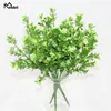 Meldel Artificial Plant 7 Forks Imitation Plastic Ferns Grass Green Leaves Fake Plants for Home Party Garden Outdoor Decorations ► Photo 2/6