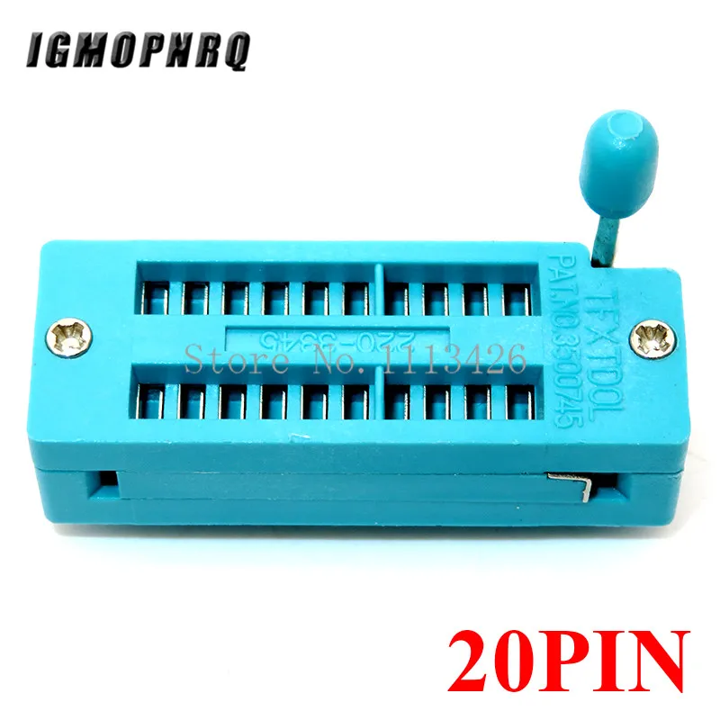 20Pin 1 шт./партия 14 16 18 20 24 28 32 40 P Pin 2,54 мм Зеленый DIP универсальное гнездо с захватными контактами IC Socket test припой Тип IC lock seat zif socket - Цвет: 20Pin