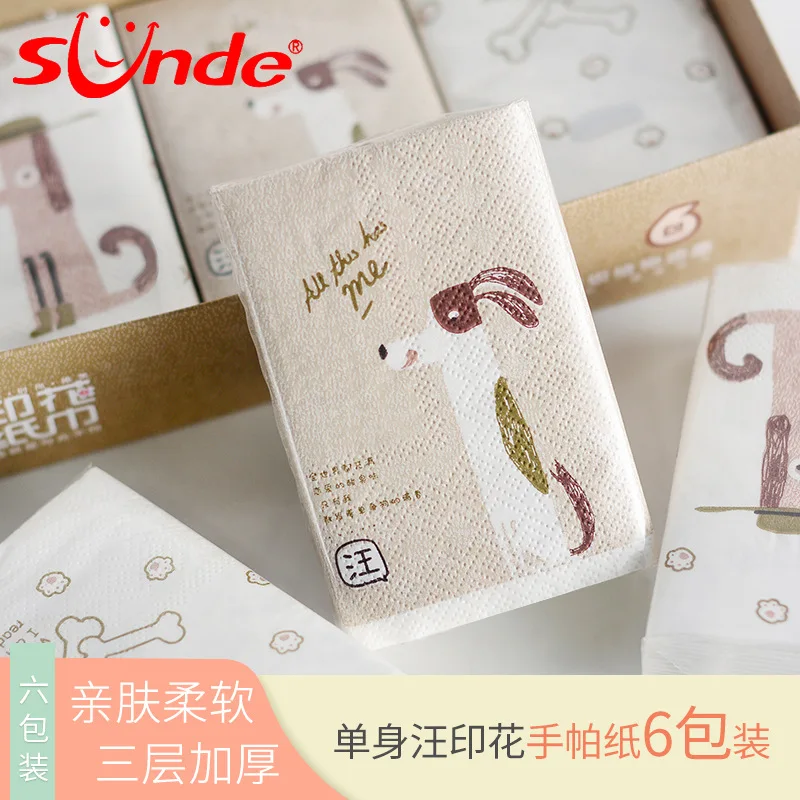  Color Printed Handkerchief Napkin Unscented Virgin Wood Pulp-Wet Water Gift Box Manufacturers Direc