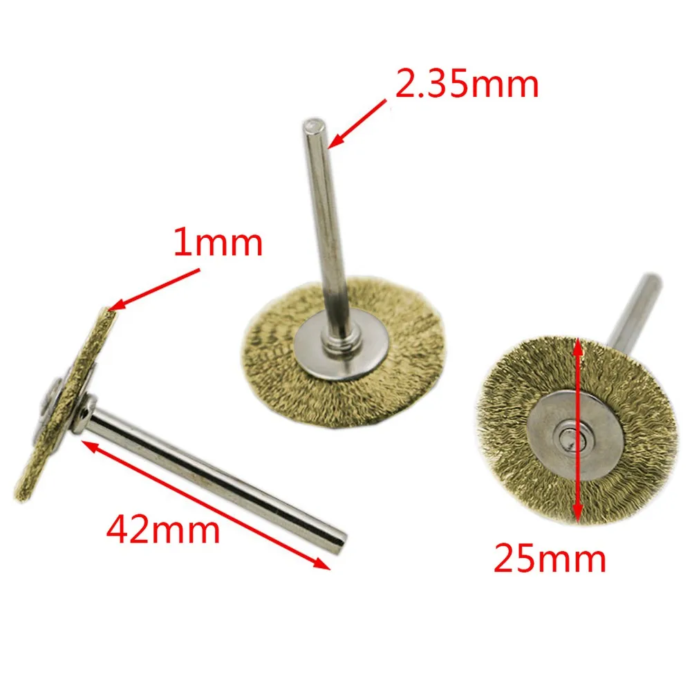 Copper Wire Brushs Brass Wheel Brushes Polishing Tool For Grinder 20pcs