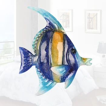 

Metal Striped Fish Wall Art Decor Tropical Fish Garden Decor(Random Color)