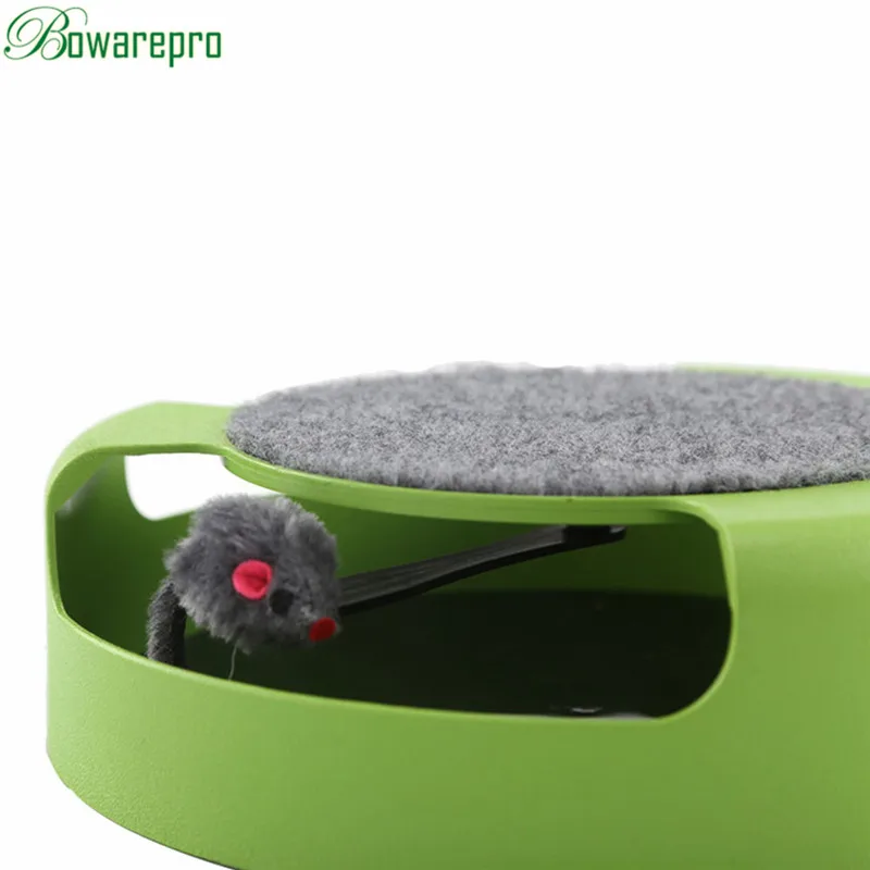 Bowarepro Cat интерактивная игрушка Кот игрушка с вращающейся бегущей мышкой Когтеточка ловить мышь кошка забавная интерактивная игрушка укуса