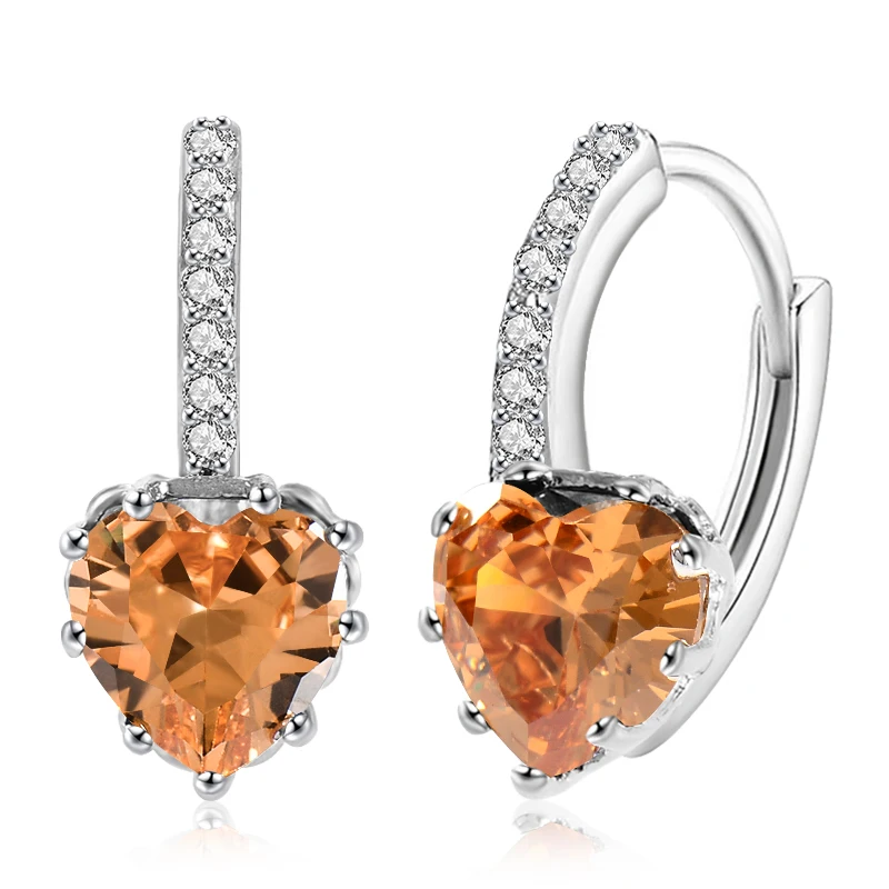 H: HYDE Прозрачные Серьги из циркония с кристаллами для женщин, серьги-кольца с цветком, массивные свадебные украшения, подарок - Окраска металла: E363