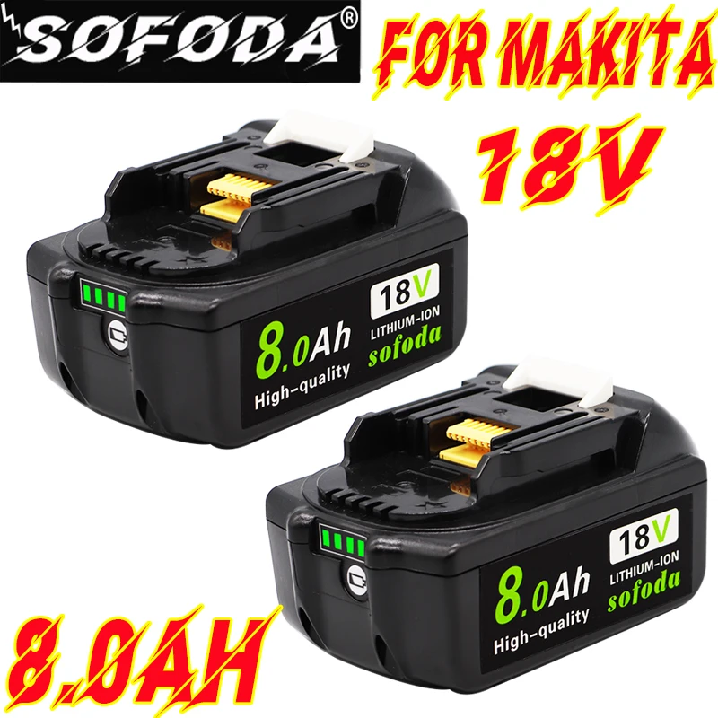 Литий-ионный аккумулятор BL1860 18 В 8000 мА · ч для Makita в BL1840 BL1850 BL1830 BL1860B LXT 400 |
