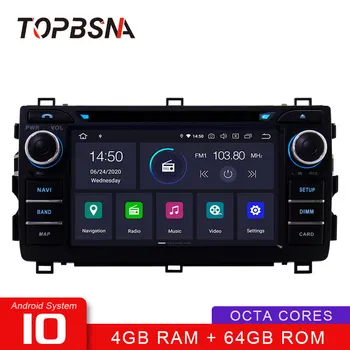 

TOPBSNA Car DVD Player Android 10 For Toyota Auris 2013- 2015 WIFI Multimedia GPS Navigation 2 Din Car Radio Stereo Video 4G+64G