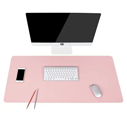 PINK Противоскользящий тонкий коврик для мыши для компьютеров, офисный стол, аксессуары для ноутбука, водонепроницаемый защитный стол для офисного декора и дома - Цвет: PINK