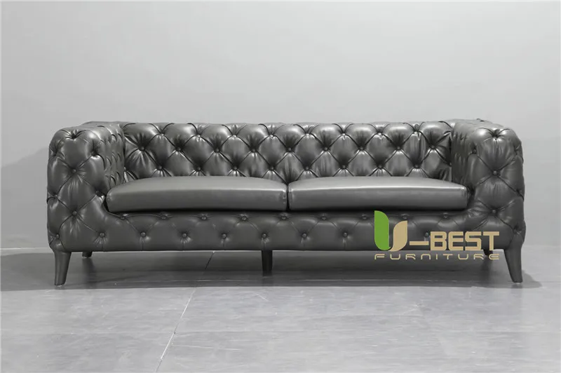 Tufted Velvet Chesterfield Couch Living Room Sheila Sofa Set  (6)