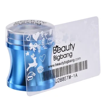 

BeautyBigBang Metal Nail Art Stamper + Plastic Scraper Clear Jelly Silicone Head For DIY Nail Polish Stamping Stencil Tools