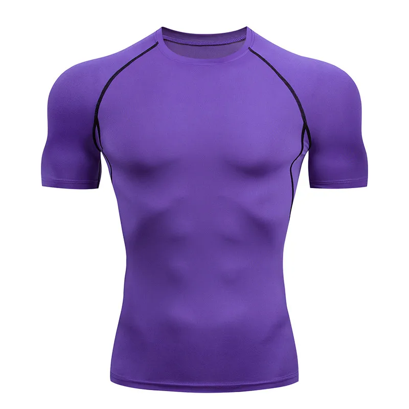Нижняя рубашка мужская футболка Рашгард MMA компрессионная рубашка для фитнеса термобелье антибактериальное быстросохнущее пот - Цвет: 6