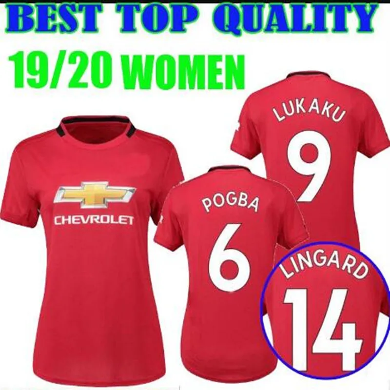 Женская футболка для футбола 19/20 Джерси 2019 LINGARD RASHFORD MARTIAL POGBA ALEXIS FRED взрослых LUKAKU |