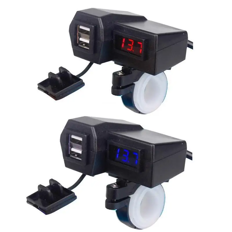 3.1A мотоцикл автомобильное зарядное устройство двойной Usb прикуриватель, Вольтметр дисплей Водонепроницаемая проводка 60 см адаптер Мото Аксессуары