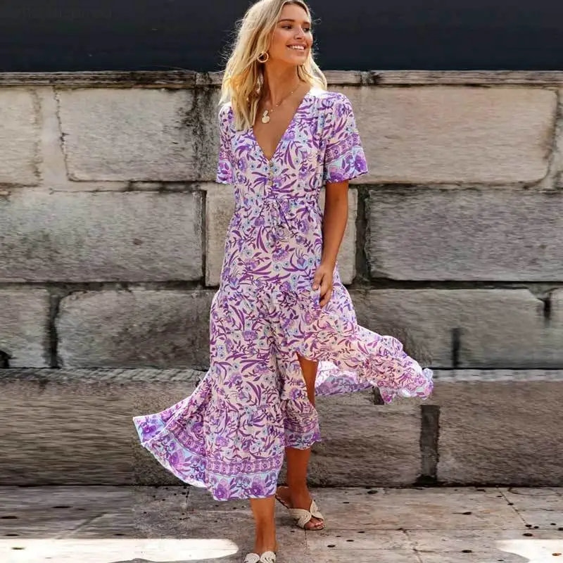 lilac maxi dress casual