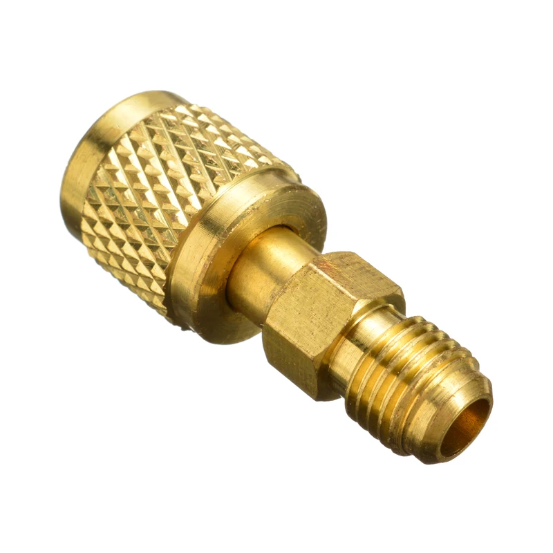 ERGAOBOY 5 Pcs Straight R410A Hose Connector,5/16 SAE Female To 1/4 SAE Male Brass Adapter,Suitable For The HVAC/Refrigeration,Mini Split Systems 