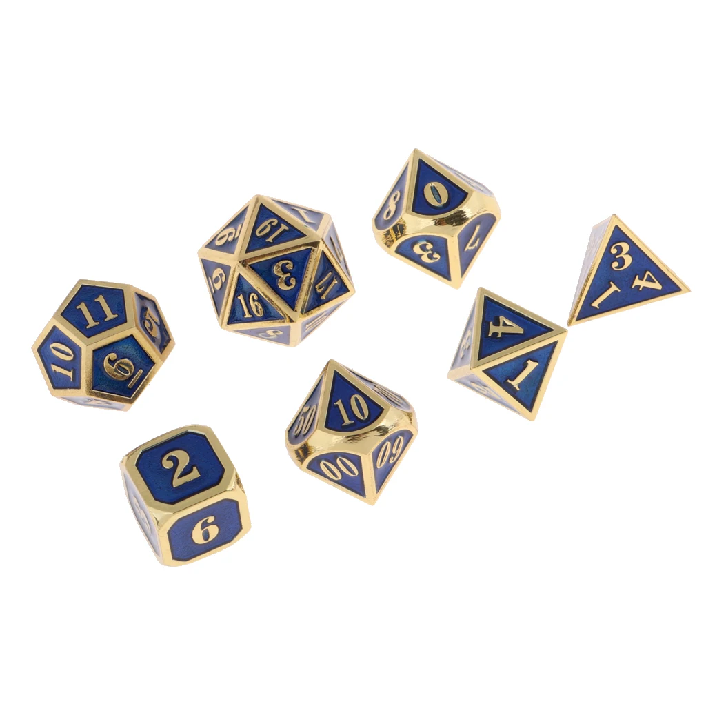 D4 D6 D8 D10 D12 D20 цинковый сплав многогранные игральные кости для D&D TRPG настольные игры вечерние игральные игры Кубики игры цифровые кубики