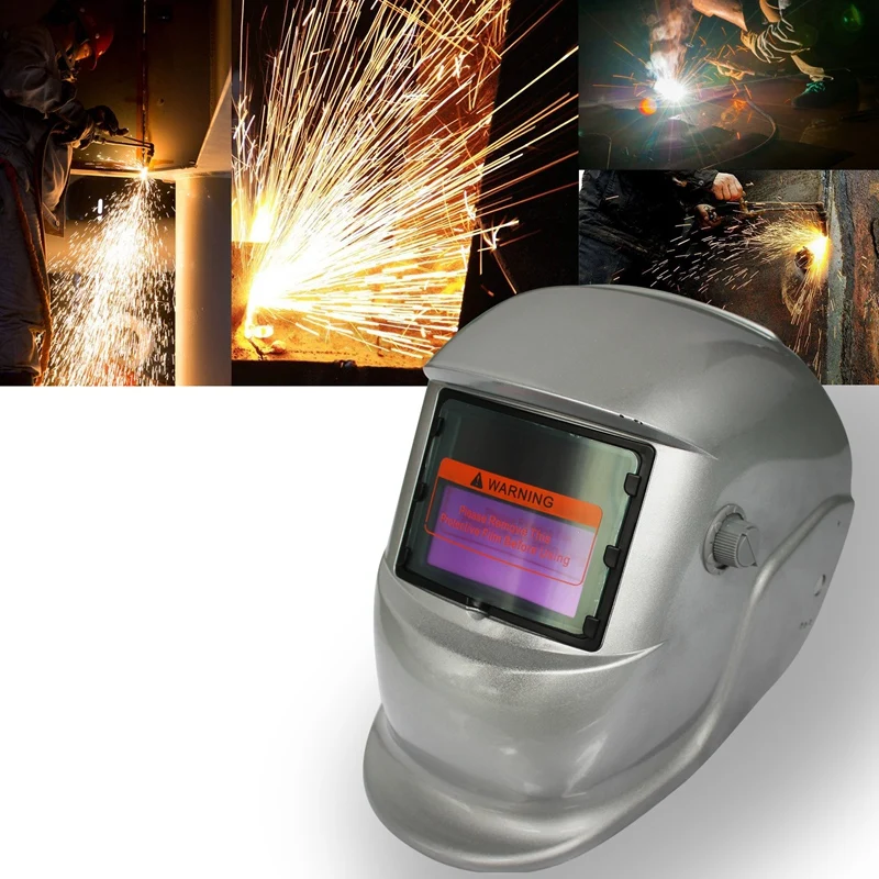 

2018 New Pro Solar Welder Mask Auto-Darkening Welding Helmet Transparent silver