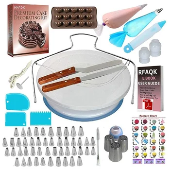 

117 PCS Cake Decorating Supplies Kit with Russian Piping Nozzles-Baking Tools