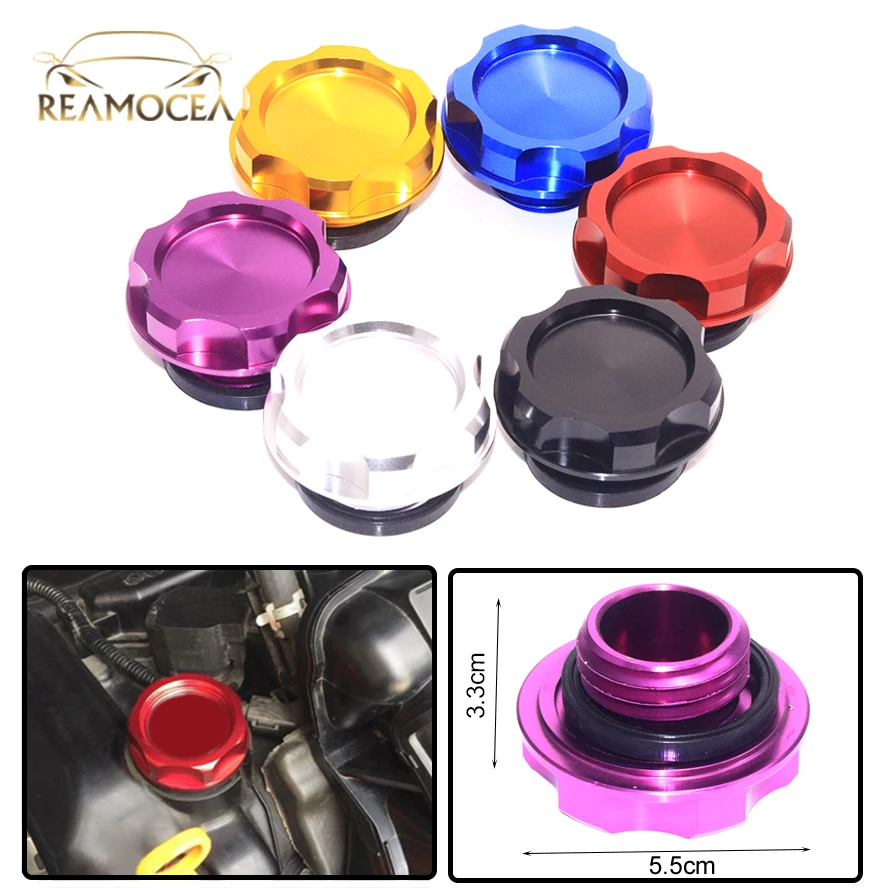 Reamocea Aluminum Alloy Power Engine Cap Fuel Oil Filler Tank Intake Cover fit for Honda Civic Acura With screw-on type oil | Автомобили и